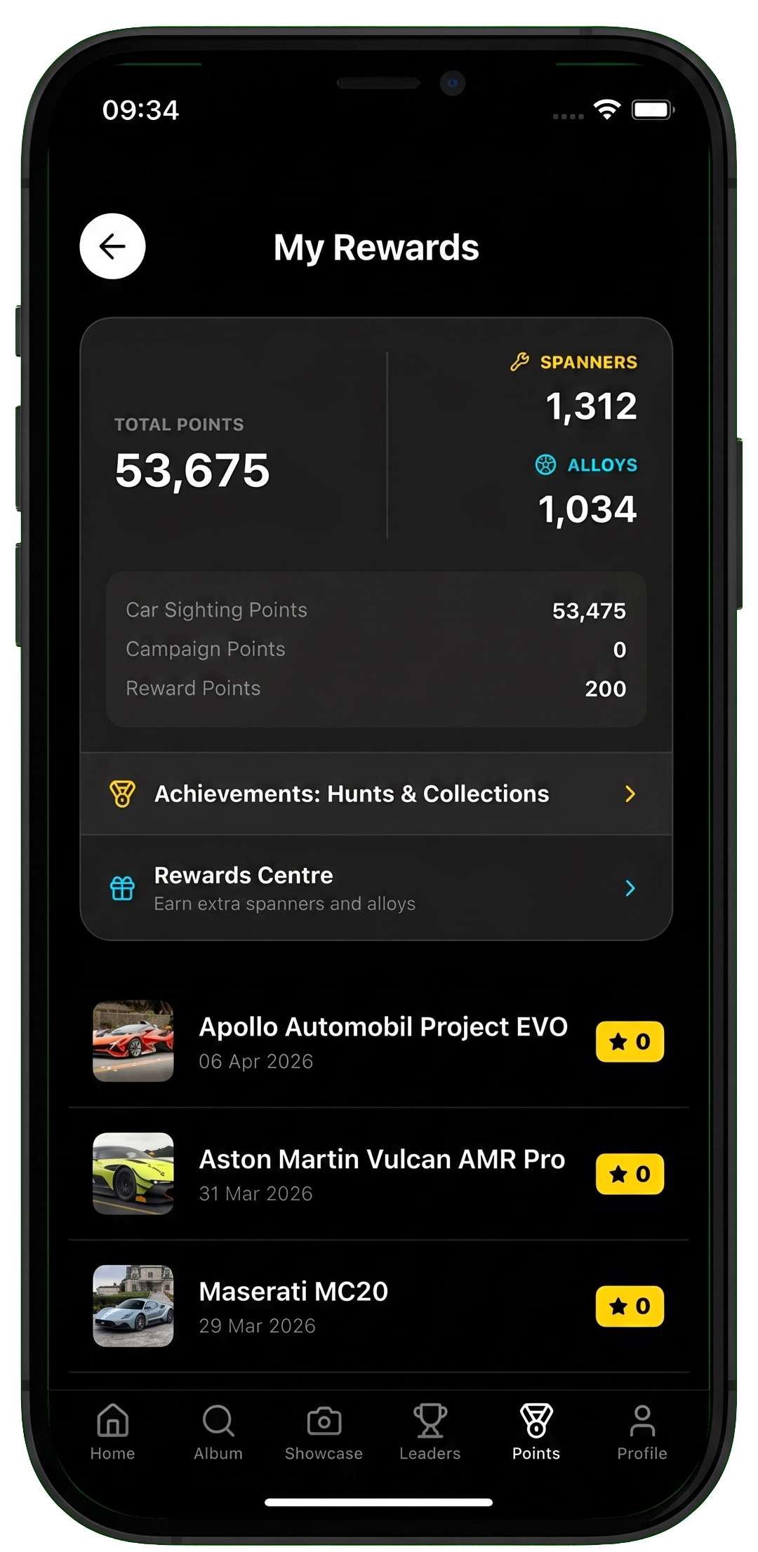 Rewards screen